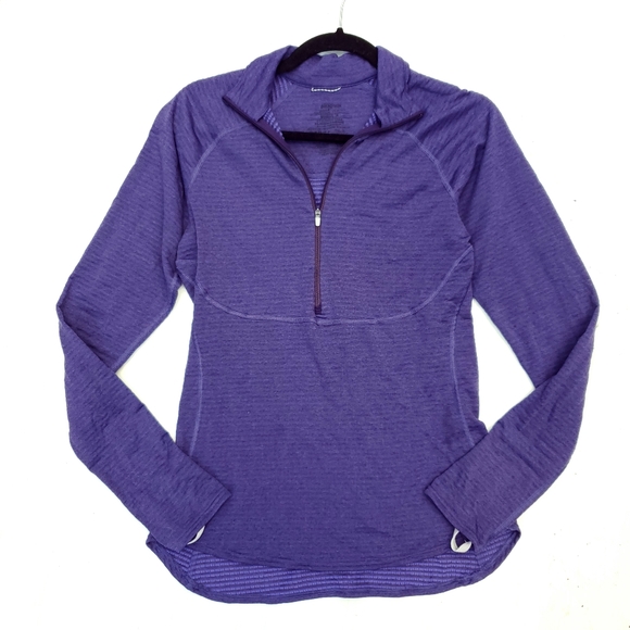 Patagonia Tops - Patagonia Purple Long Sleeve Textured Half Zip Top
